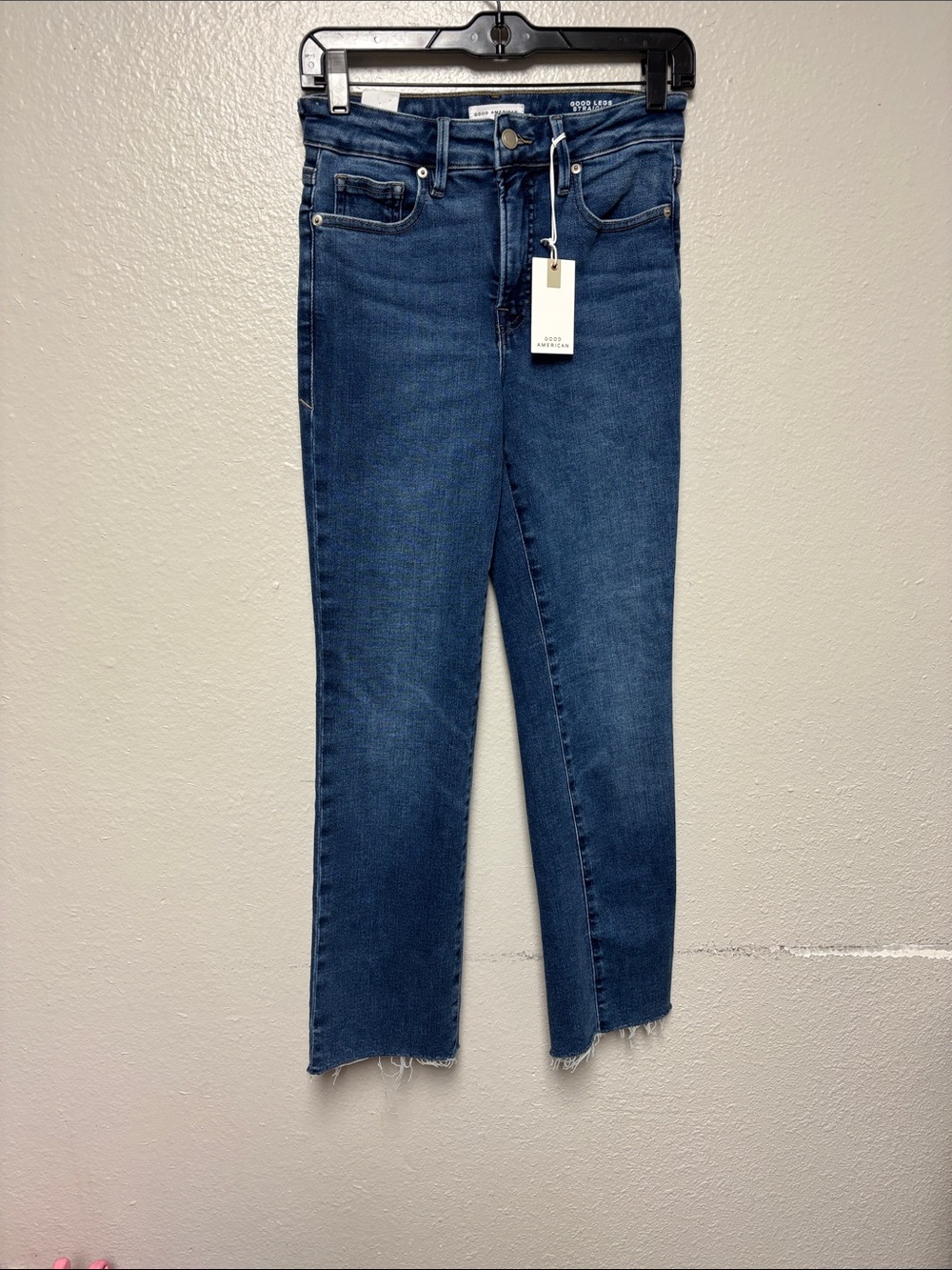 Good American Dark Blue Straight Leg Jeans